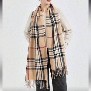 Tan Plaid Women's Scarf